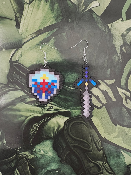 Master Sword and Shield Earrings  - The Legend Of Zelda