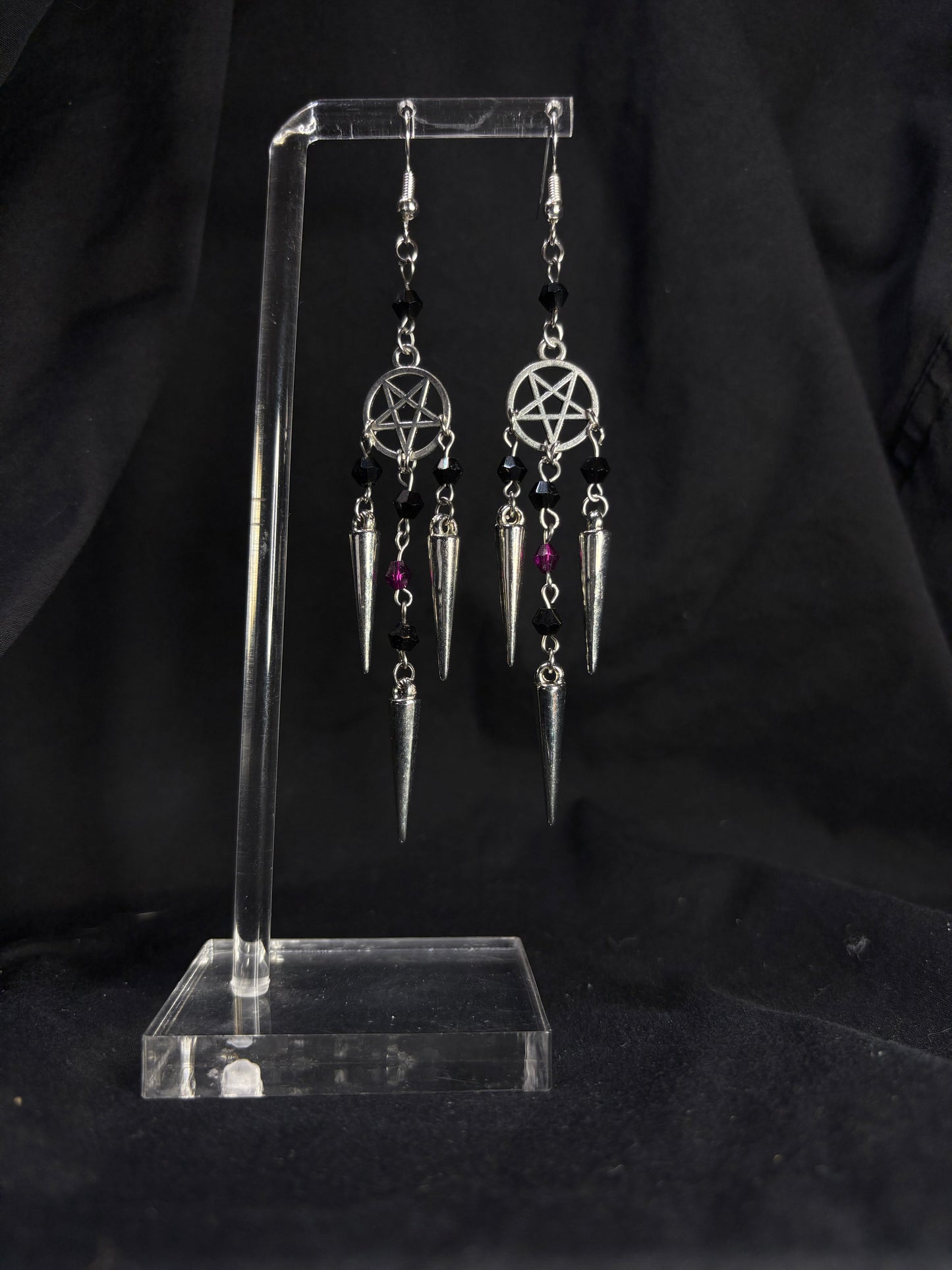 Beaded Pentagram Earrings