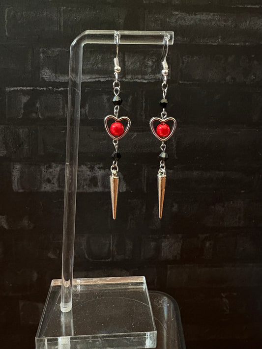 Beaded Heart Earrings