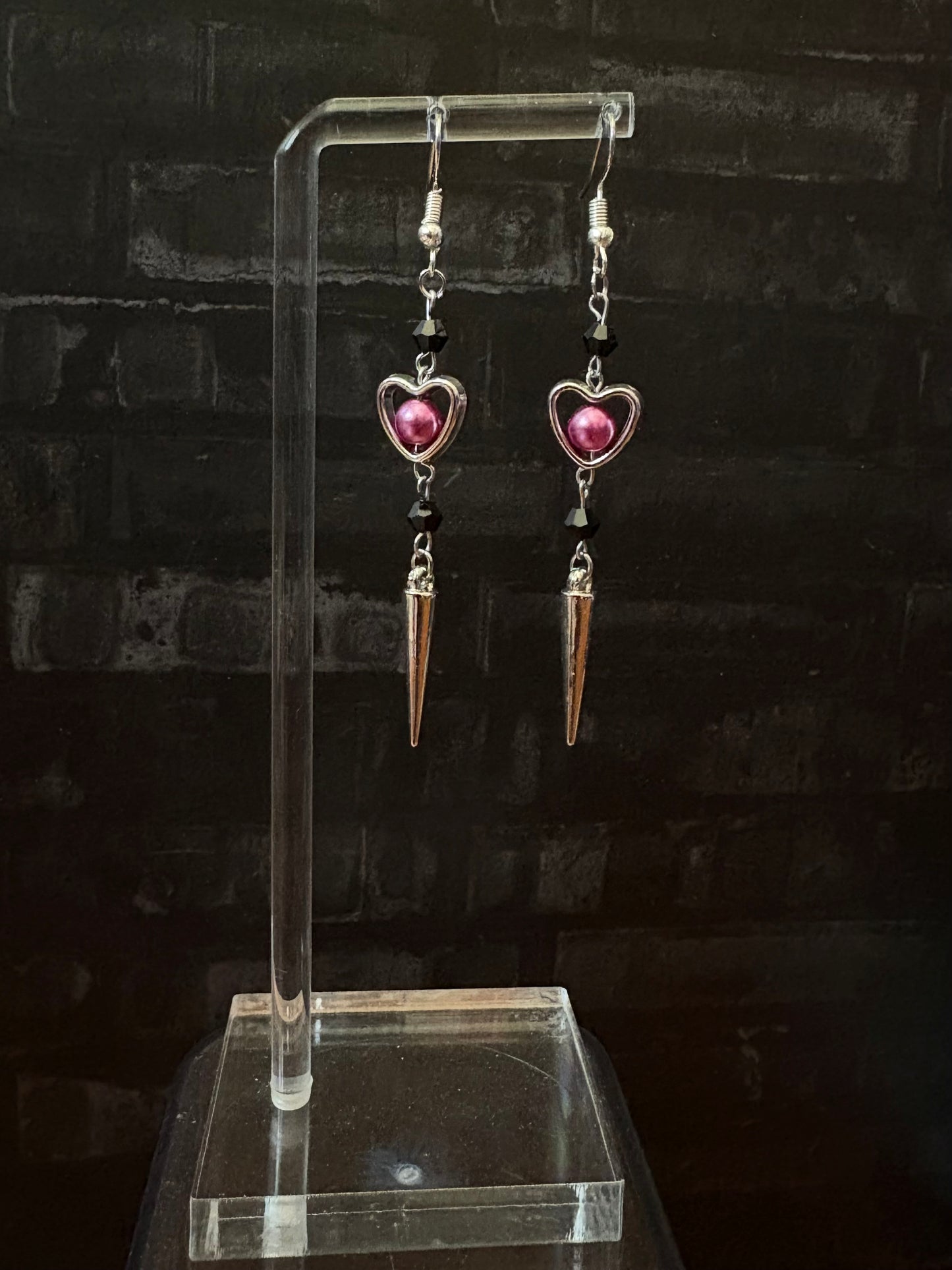 Beaded Heart Earrings