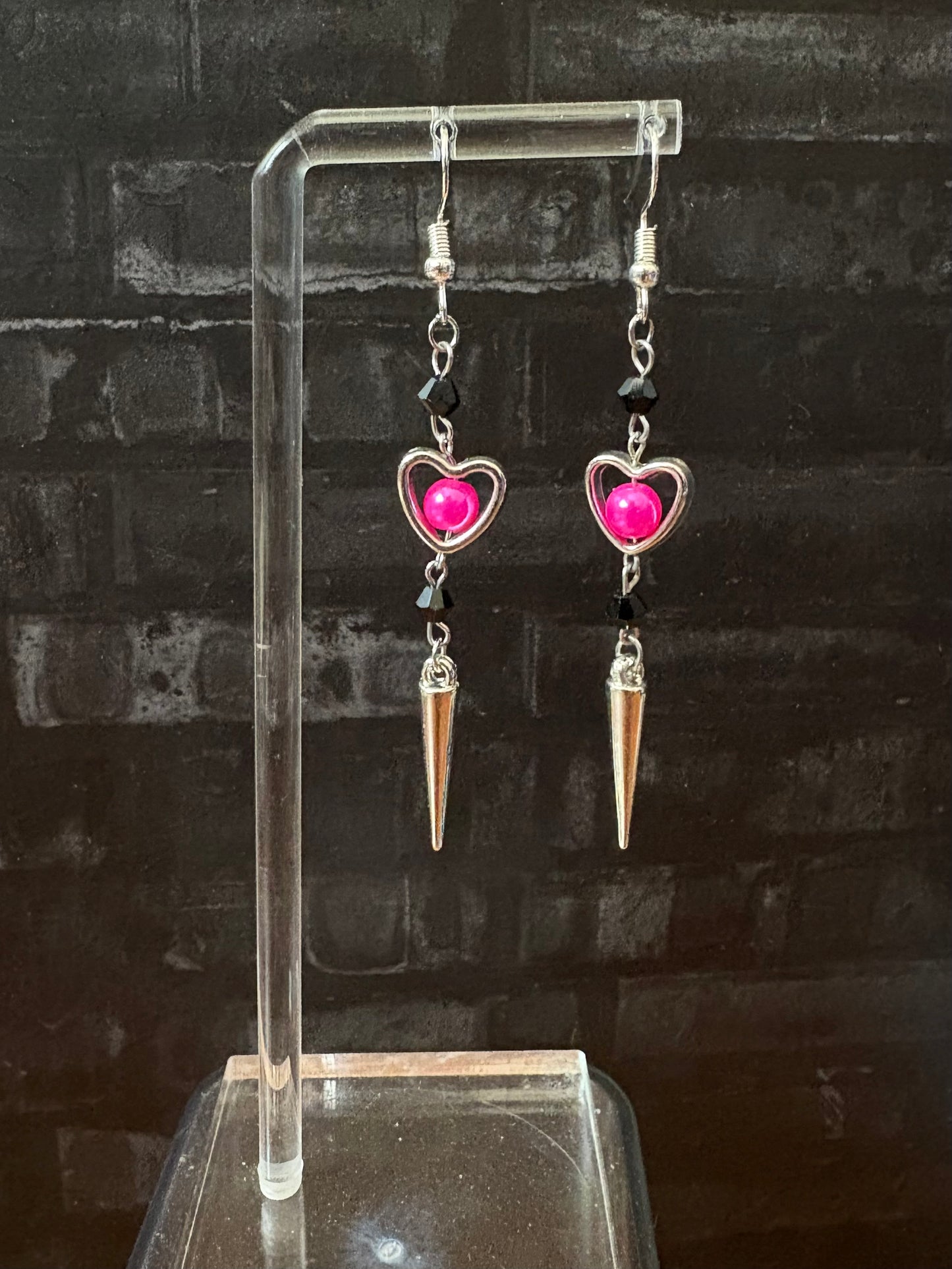Beaded Heart Earrings