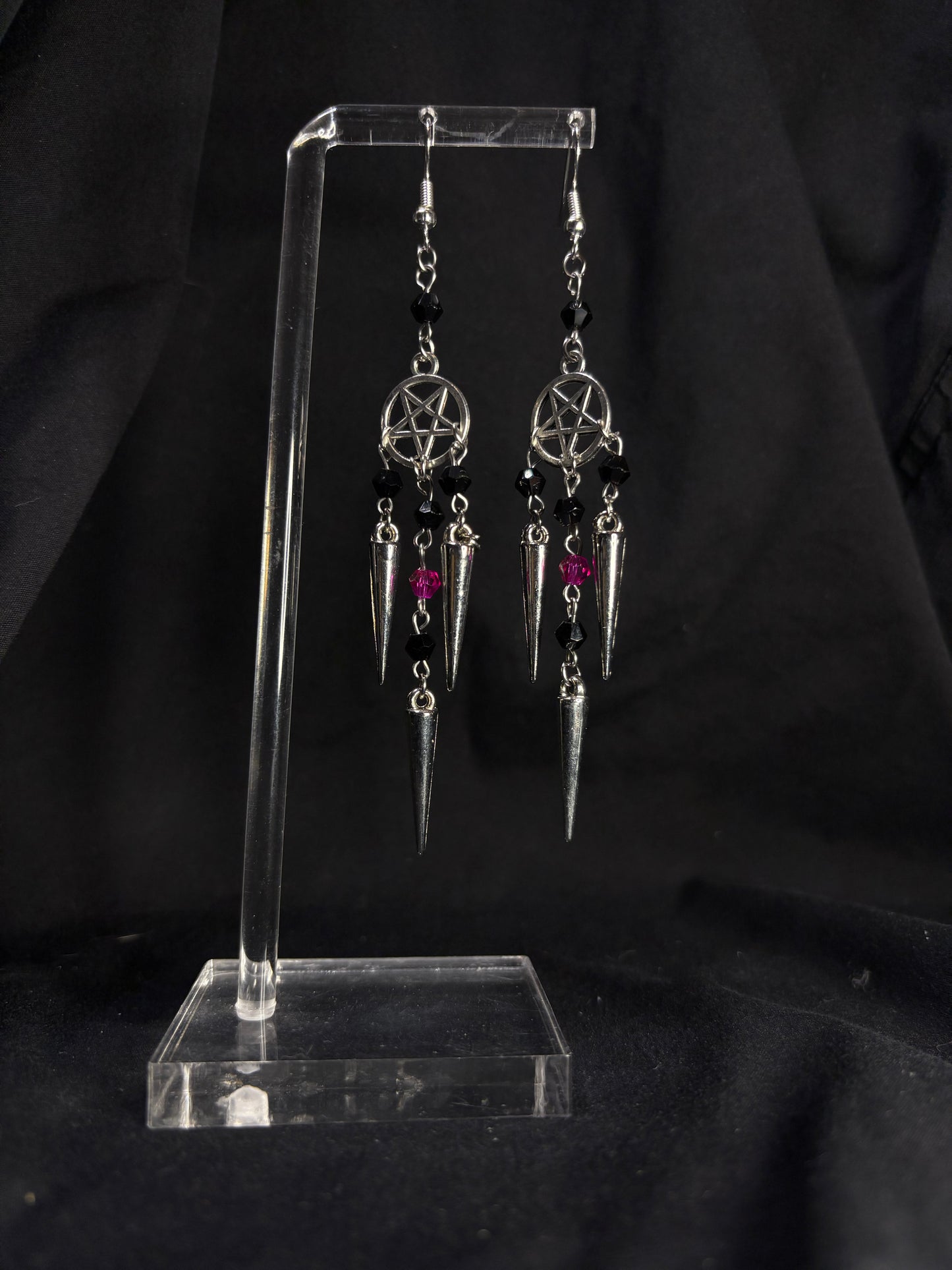 Beaded Pentagram Earrings