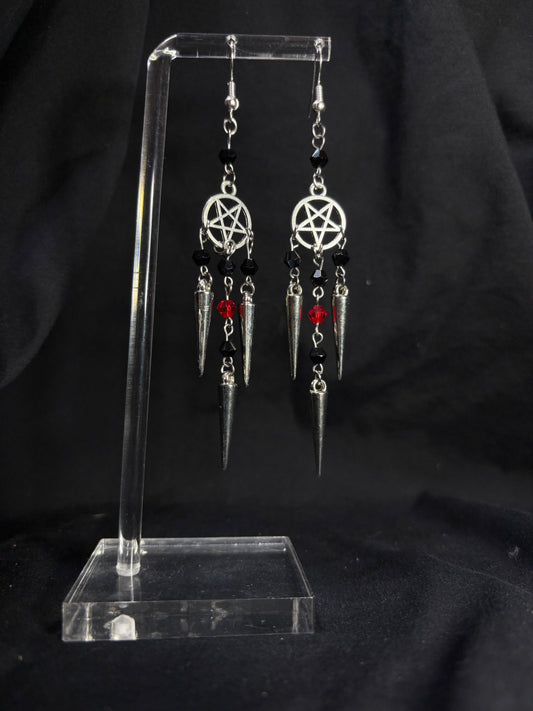 Beaded Pentagram Earrings